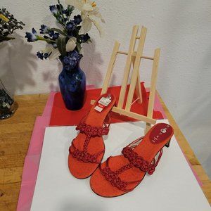 red designer sandals